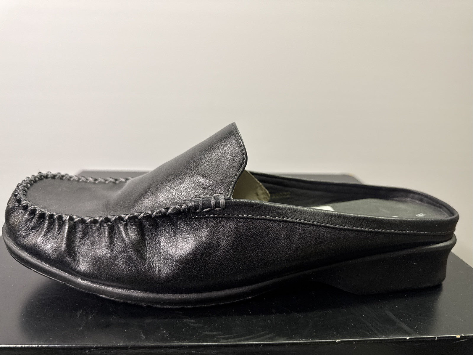 Jana Slipper Gr. 9 Damen Slip On Leder Schwarz