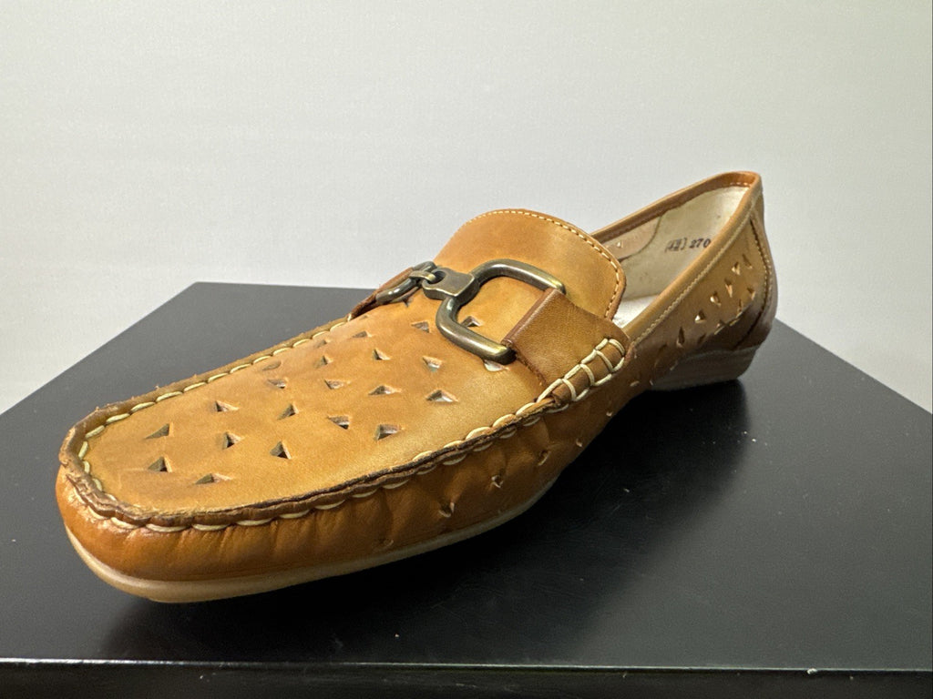 Rieker Slipper Gr. 42 Leder Braun Damen