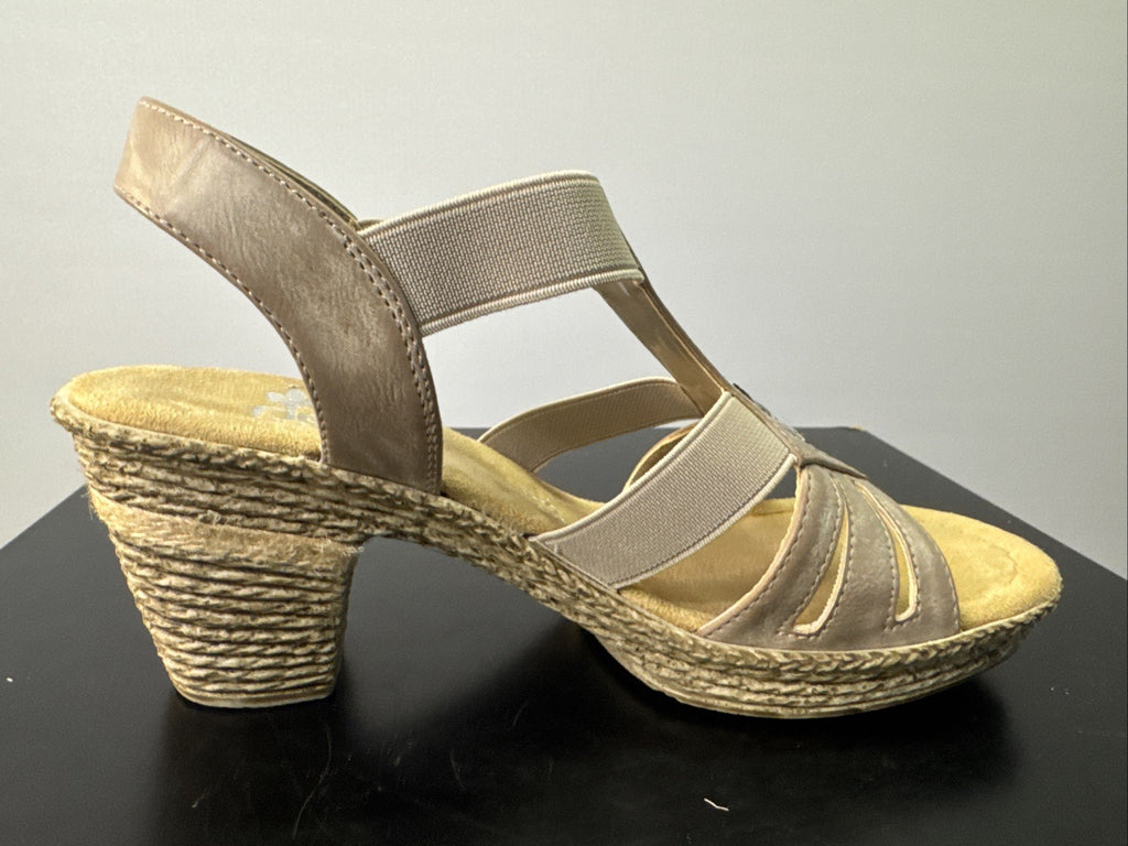Rieker Sandalette Gr. 36 Leder Braun 