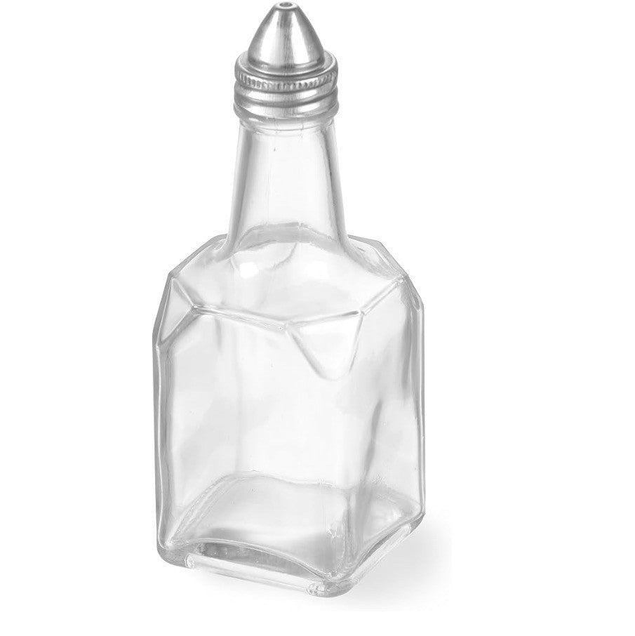 HENDI Essig- und Ölflasche, quadratisch, Glasflasche 0,18cl