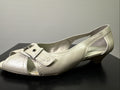 Jana Pumps  Gr. 6 Leder Weiß Damen Absatzschuh