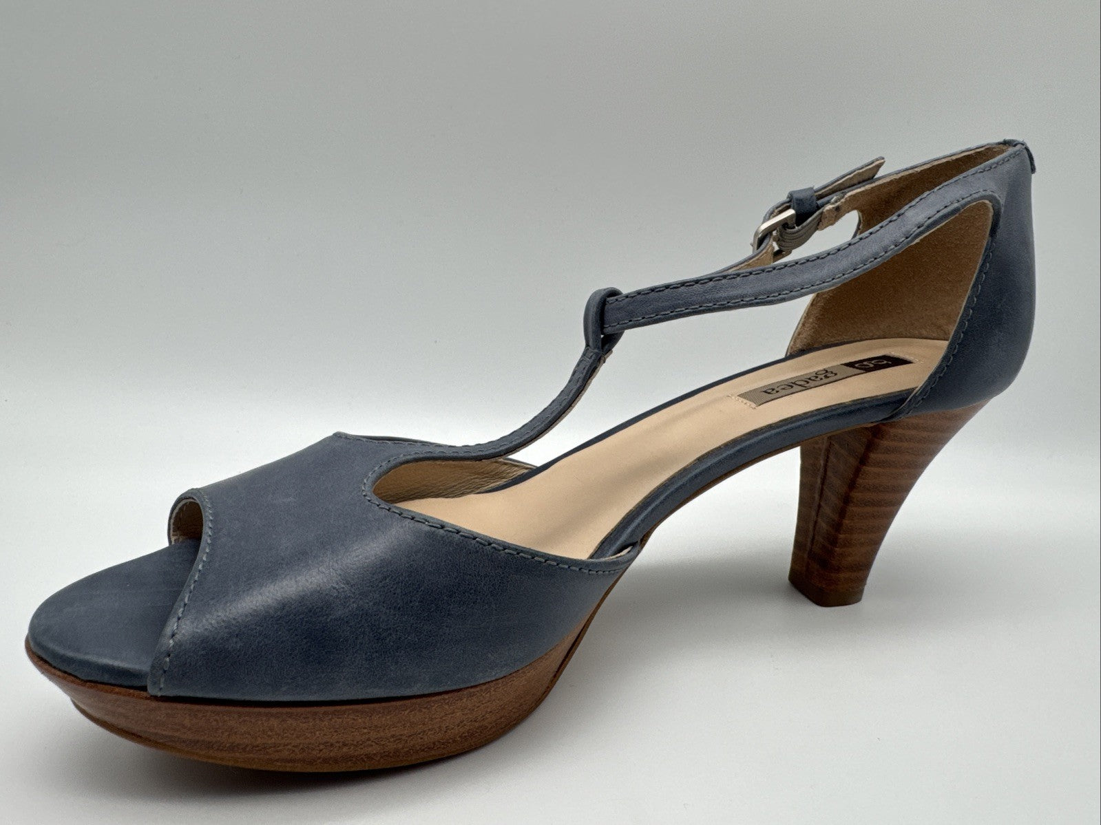 Gadea Pumps Gr. 40 Blau Leder Damen Absatzschuh