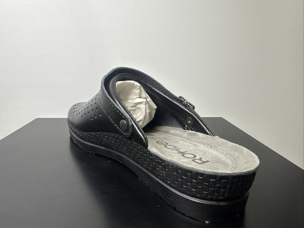 Rohde Herren Pantolette Gr. 41 Schwarz Pantoffel 1514