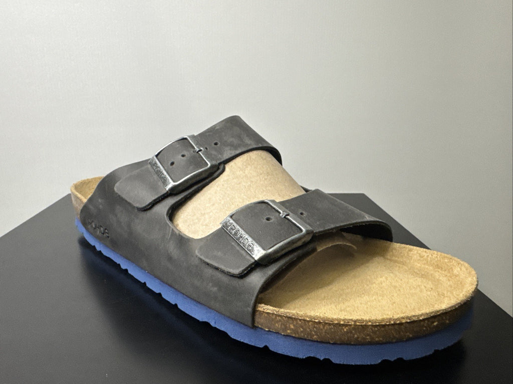 Rohde Herren Pantolette Gr. 46 Leder Anthrazit 5927