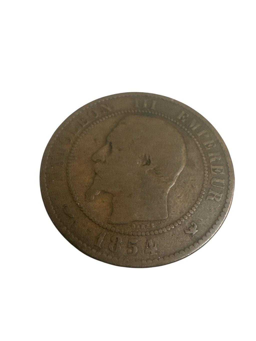 Frankreich 1854 Rouen Napoleon 10 Centimes Bronze Münze Original
