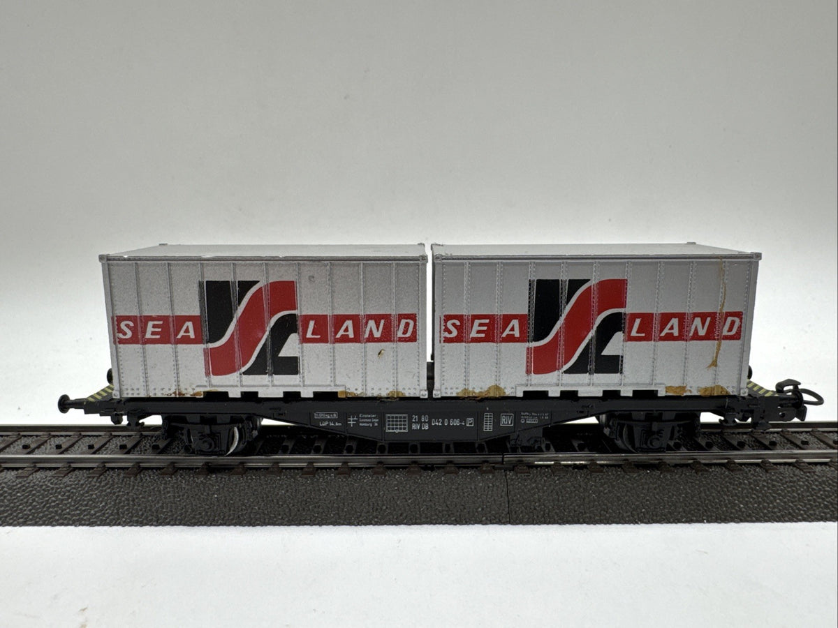 Märklin H0 4668 Containerwagen 042 0 606-4 Sea Land DB # 389
