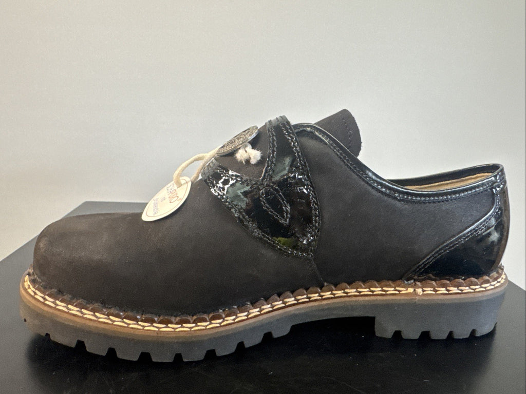 Schapuro Halbschuh Damen Gr. 4 Leder Schwarz