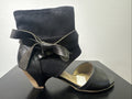Jana Sandalette  Gr. 4,5 Leder Schwarz Damen Absatzschuh