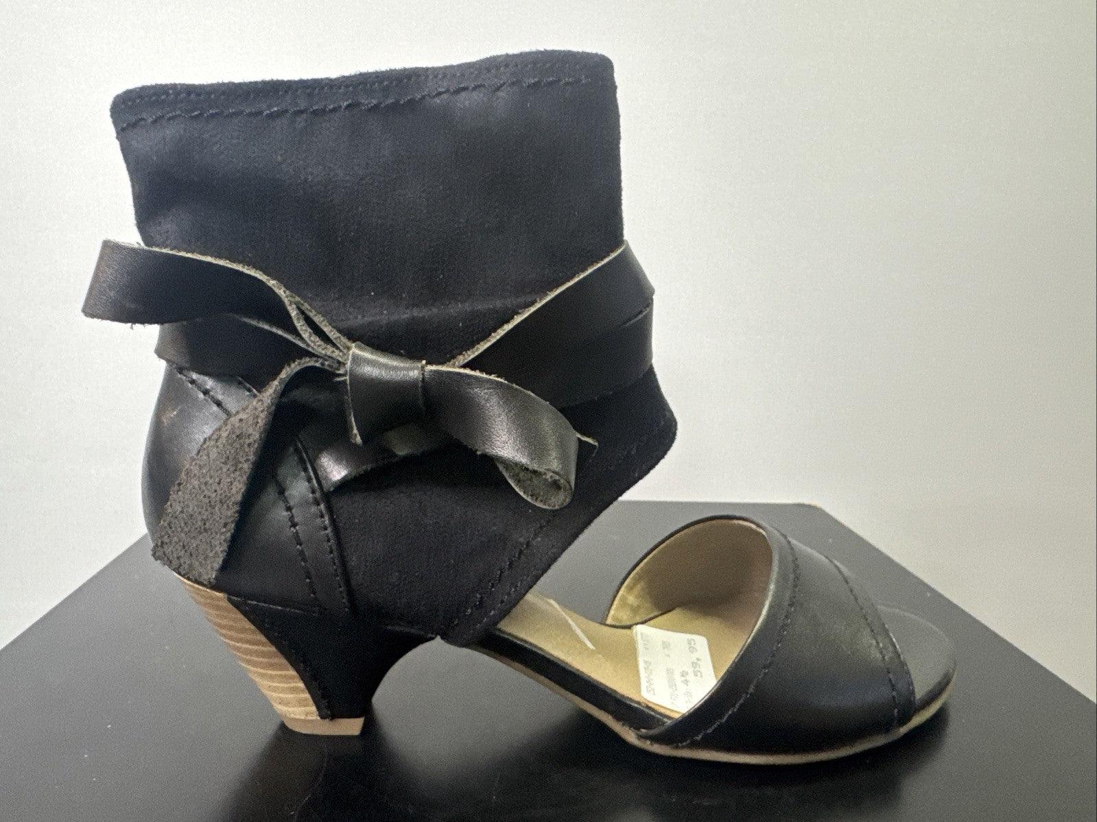 Jana Sandalette  Gr. 4,5 Leder Schwarz Damen Absatzschuh