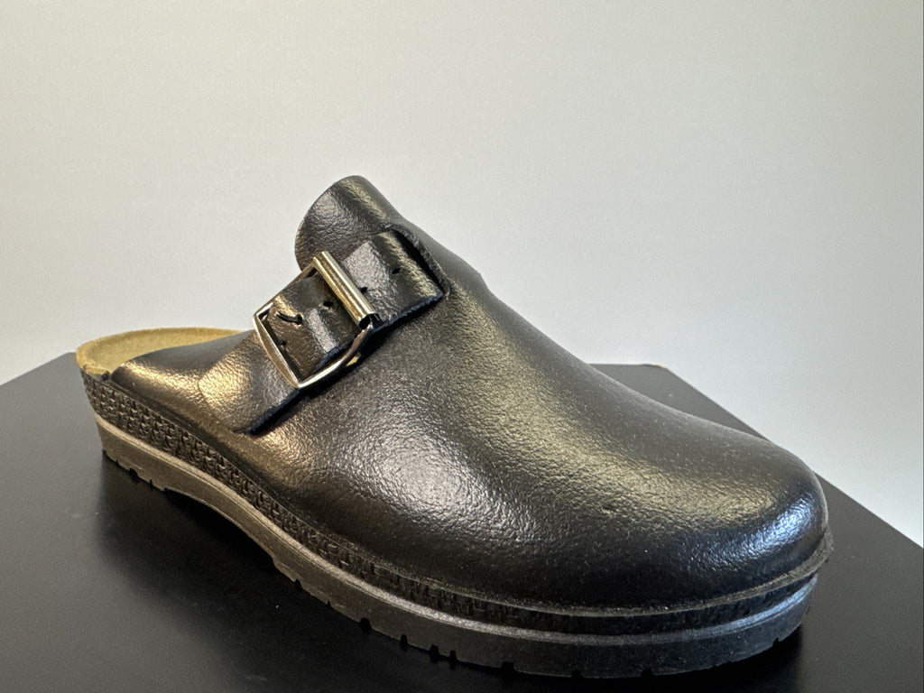 Rohde Herren Pantolette Gr. 39 Schwarz Pantoffel Weite G 1511