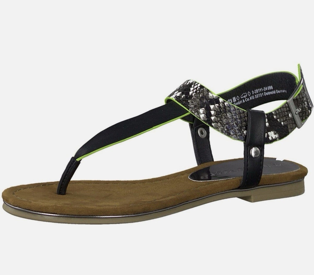 Marco Tozzi Damen 2-28111-24 T-Spangen Sandalen Gr. 38 Zehentrenner Römersandale