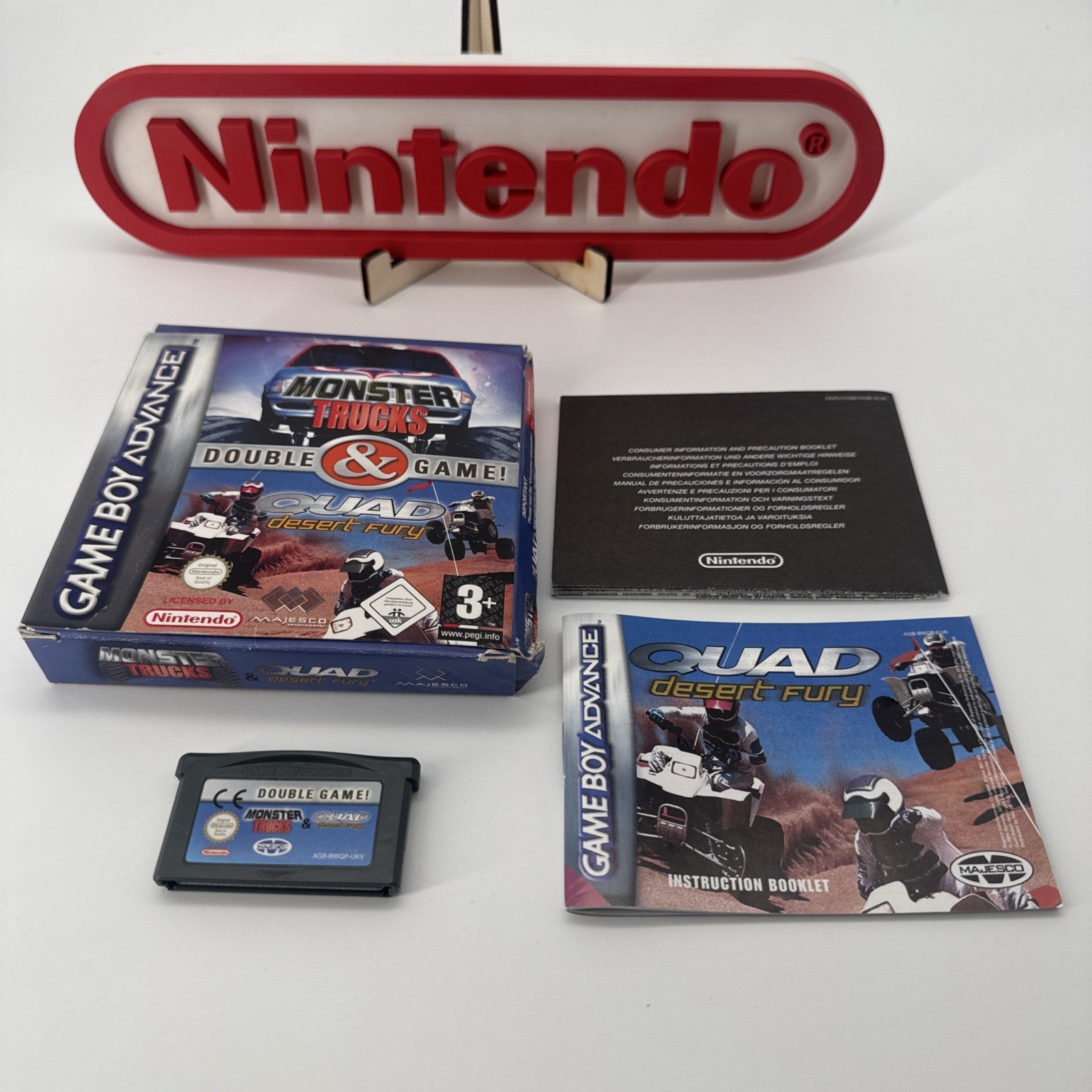 2 Games in 1: Monster Trucks + Quad Desert Fury (Nintendo Game Boy Advance)