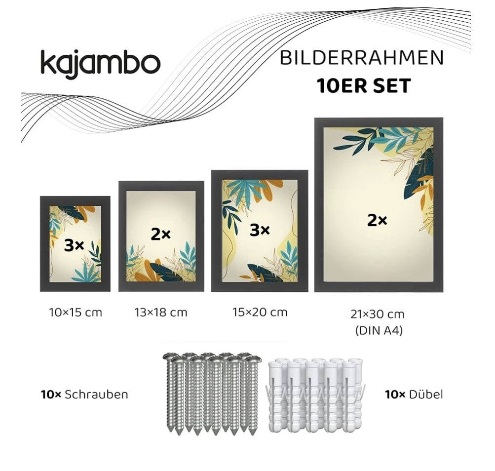 Bilderrahmen 10er Set, Bilderrahmen Set Verschiedene Größen Wand Oder Aufstellen