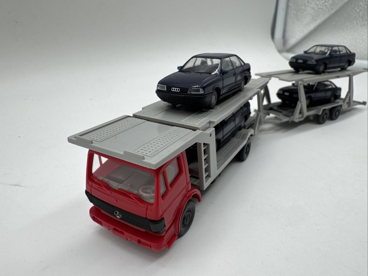 WIKING Modell 58027 Mercedes-Benz 1622 Autotransporter, rot-grau, 1:87