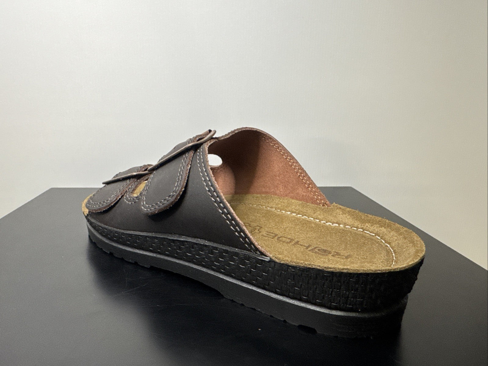 Rohde Herren Pantoletten Gr. 40 Leder Clogs Espresso 1508