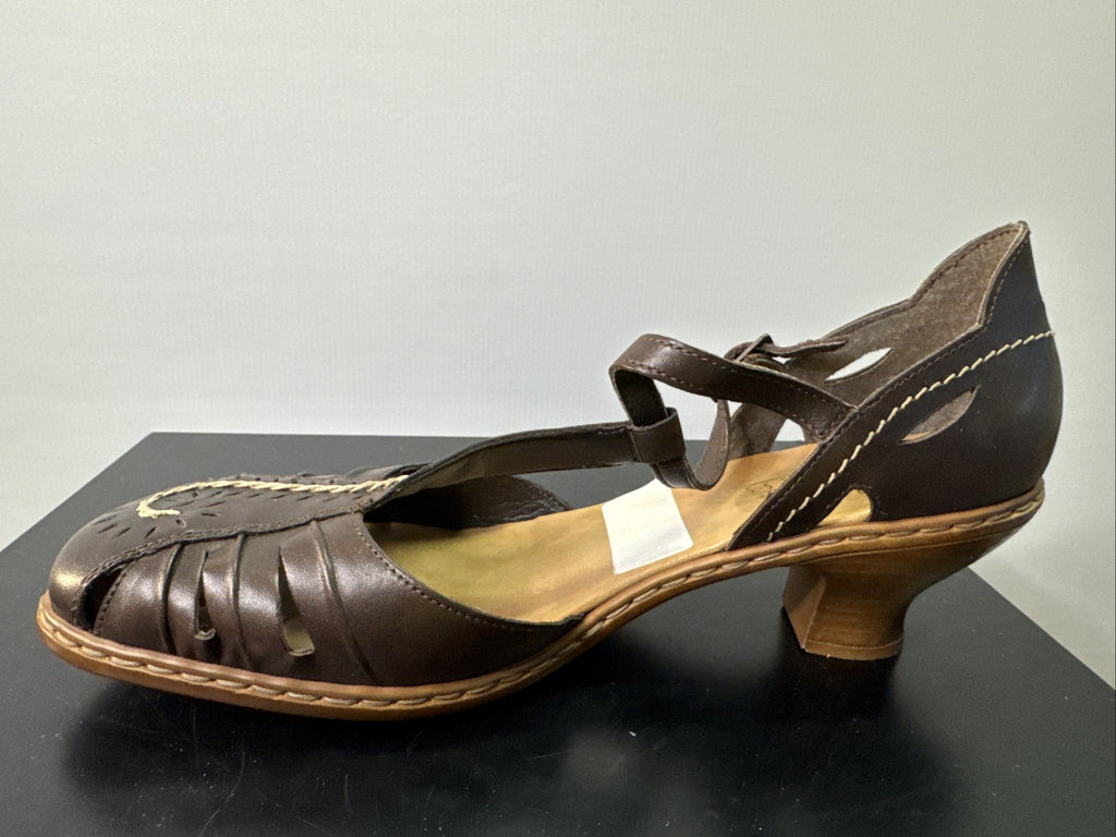 Rieker Sandalette Gr. 42 Leder Braun