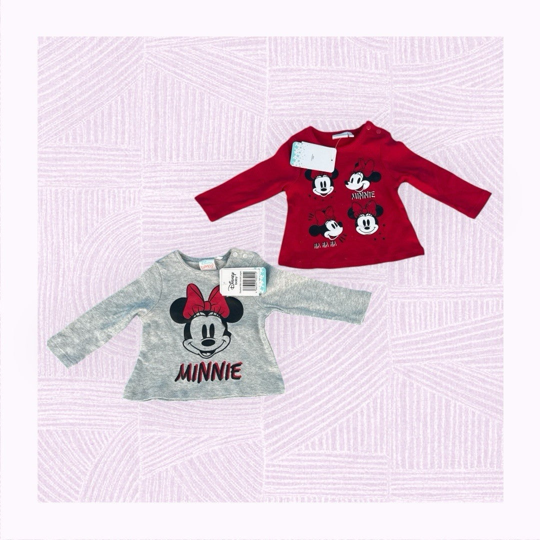 Disney Minnie Mouse Pullover Langarm Shirt 62/68