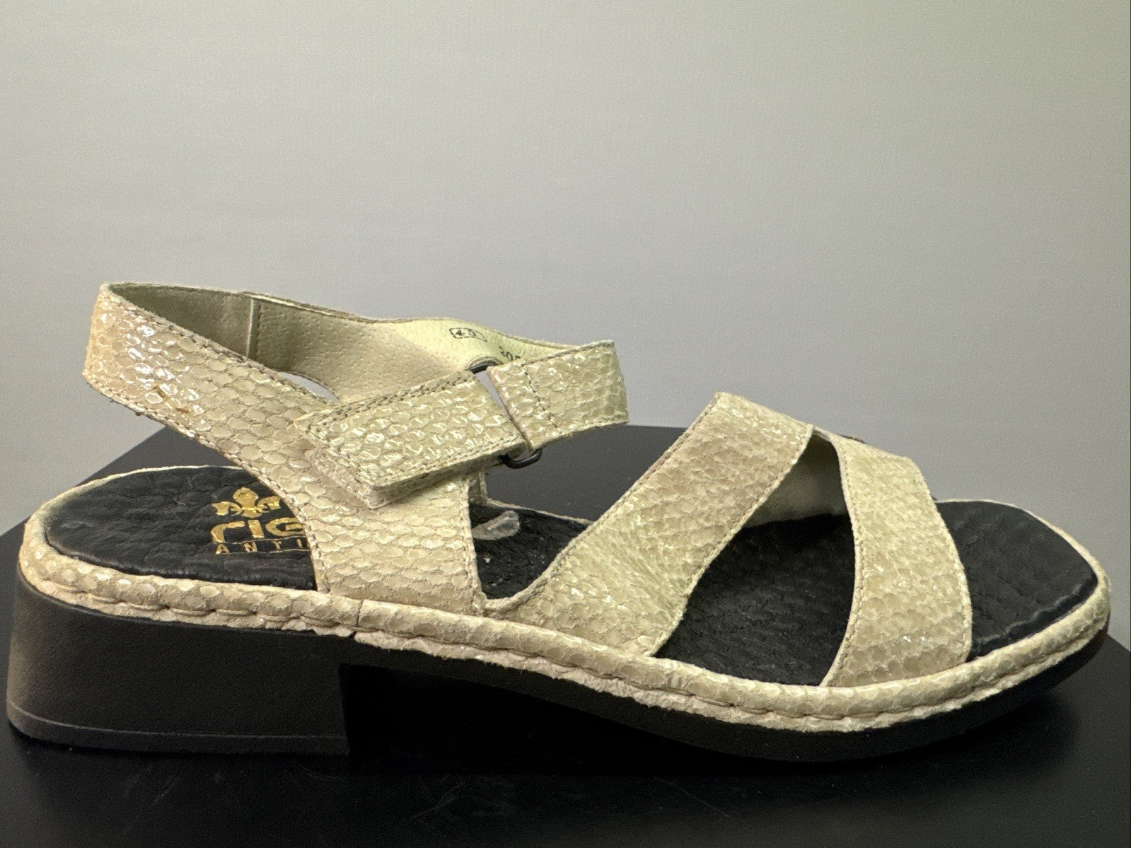 Rieker Sandalette Gr. 43 Leder Beige