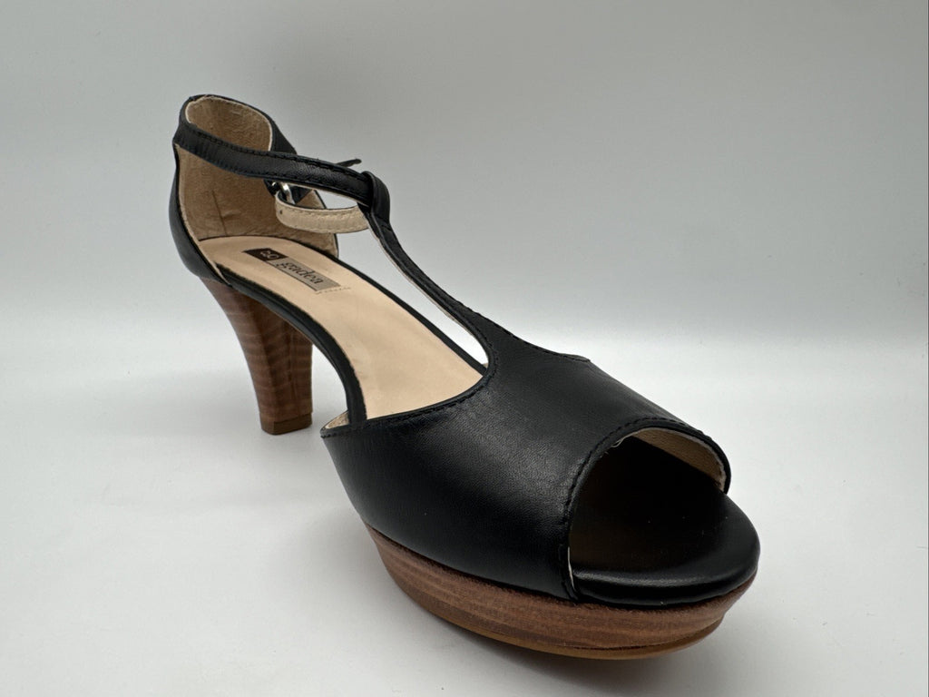 Gadea Sandalette Gr. 40 Damen Schwarz Absatzschuh Leder 