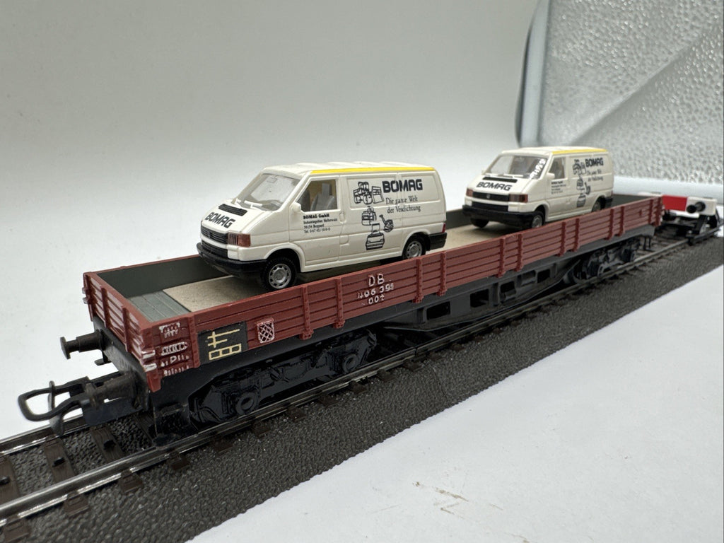 Märklin H0 Niederbordwagen 4achsig DB 496391 Mit Ladung #482