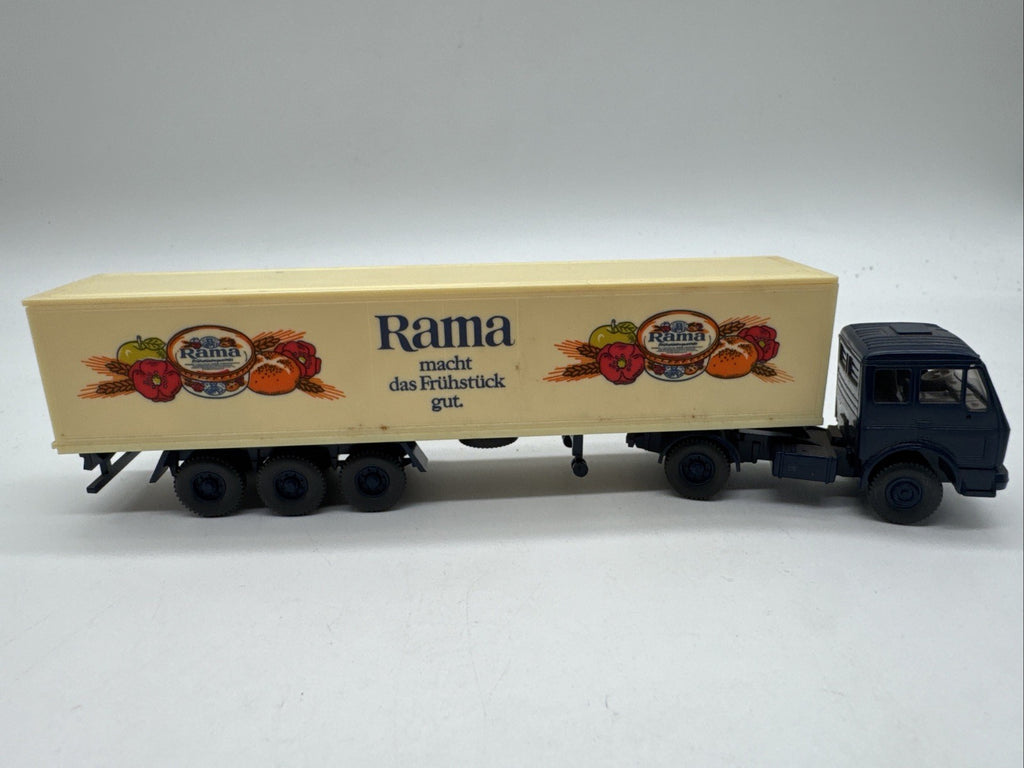 Wiking H0 1:87 - 542 - MB Lkw Rama Kuehlkoffer Haengerzug Margarine #629