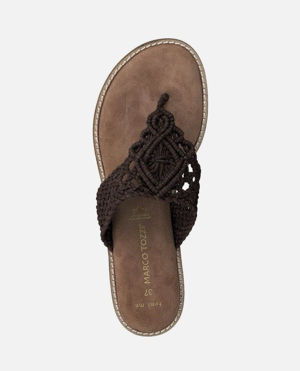 Marco Tozzi Damen Gr. 37 T-Spangen Sandalen Zehentrenner Sandalette Cafe