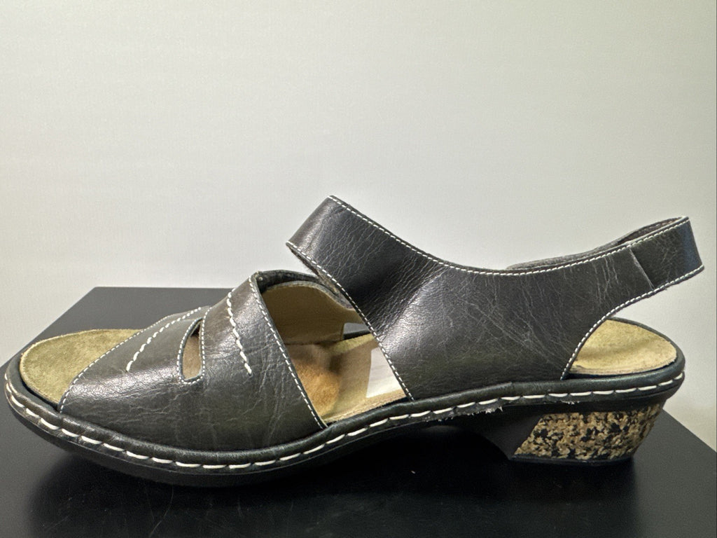 Rieker Sandalette Gr. 42 Leder Schwarz