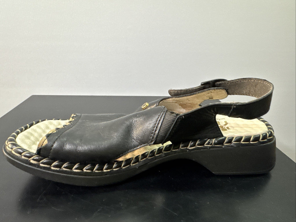 Rieker Sandale Gr. 37 Leder Slip On Schwarz