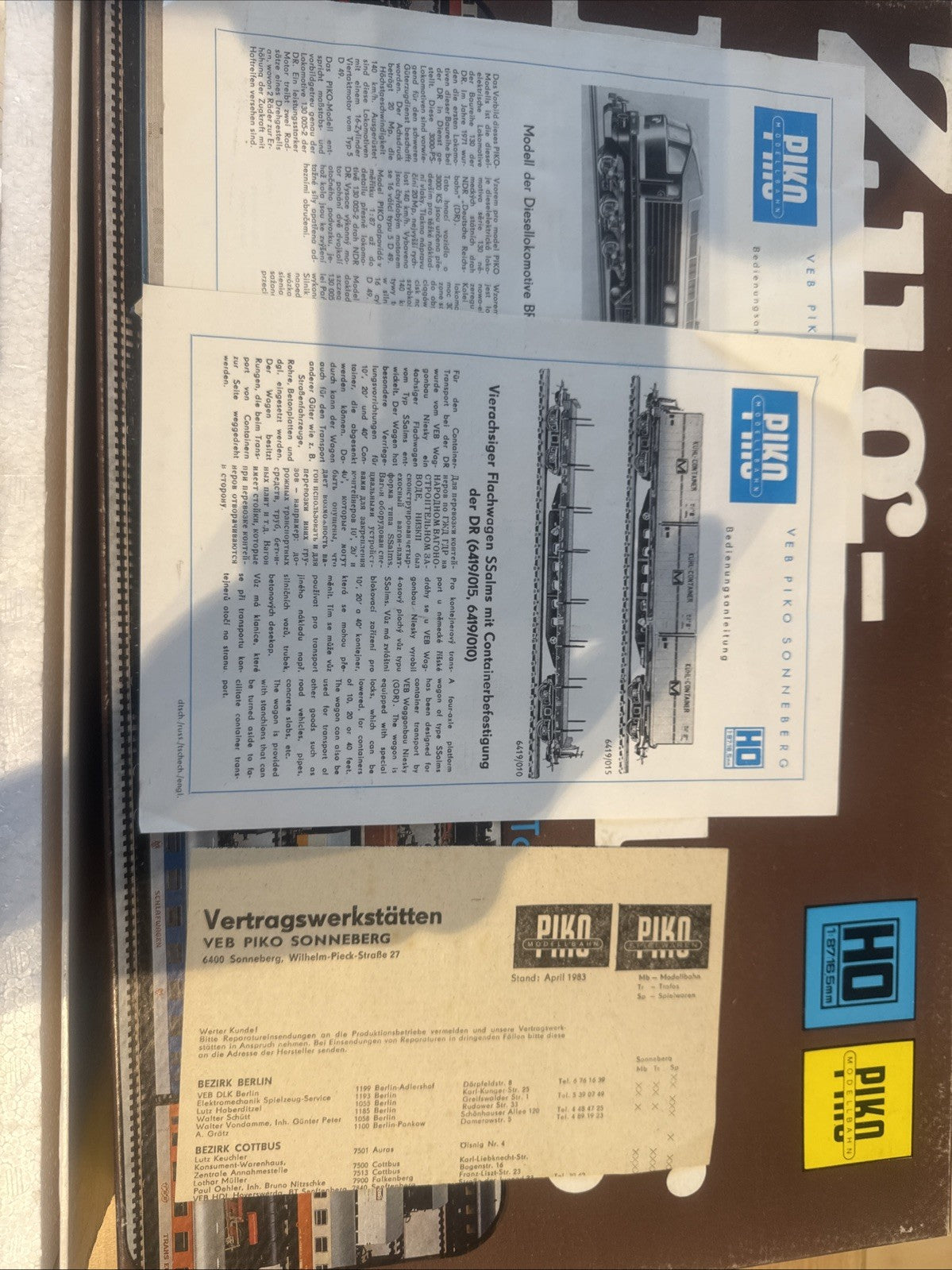 PIKO H0 DDR Zugpackung 5/0746-000 Set Diesellok BR 130 005-2 + 4 Wagen-Neuwertig