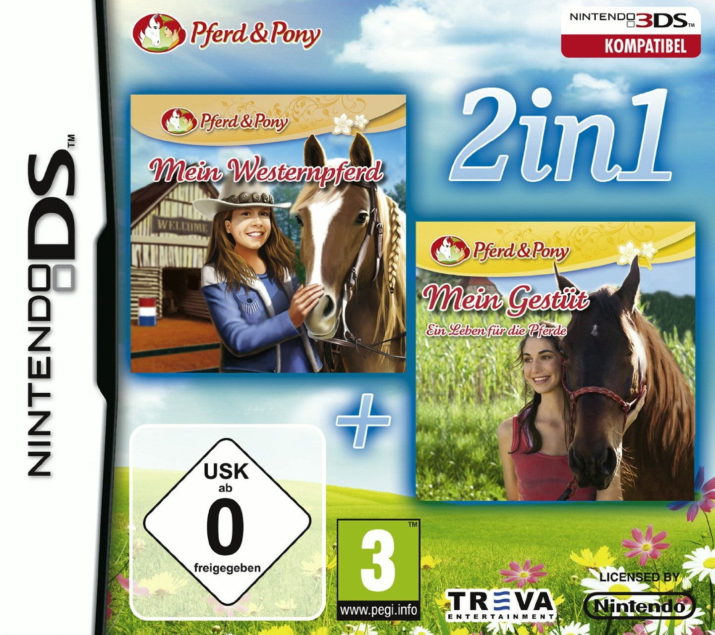 2 in 1: Mein Westernpferd 3D / Mein Gestüt 2 (Nintendo 3DS, 2013)