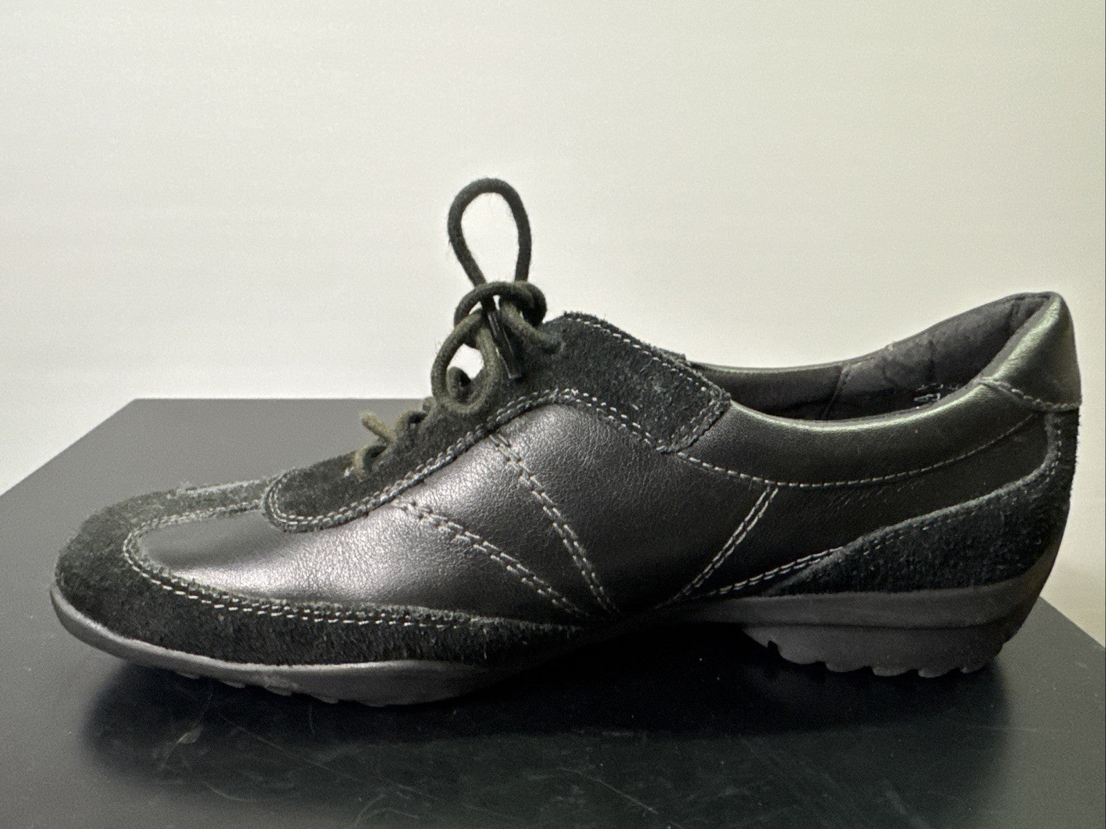 Jana Halbschuh Gr. 4 Damen Leder Schwarz