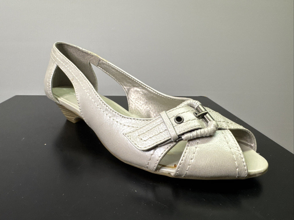 Jana Pumps  Gr. 4,5 Leder Weiß Damen Absatzschuh