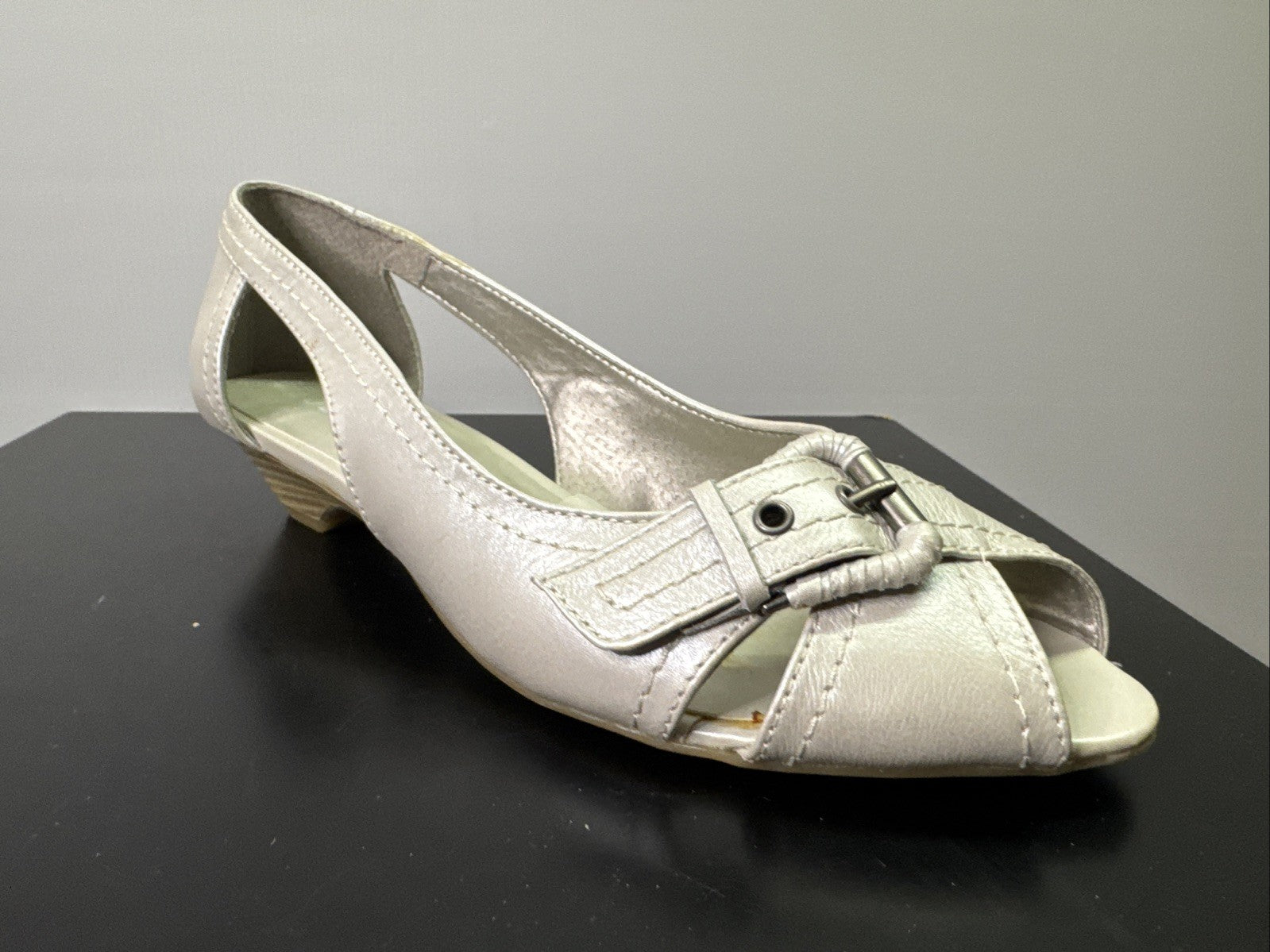 Jana Pumps  Gr. 4,5 Leder Weiß Damen Absatzschuh