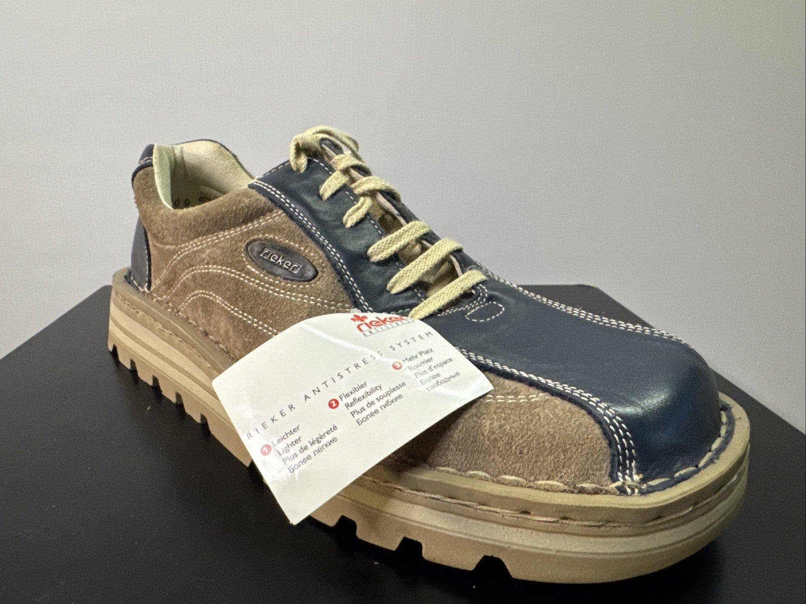 Rieker Herrenschuh Gr. 41 Braun Leder Halbschuh 