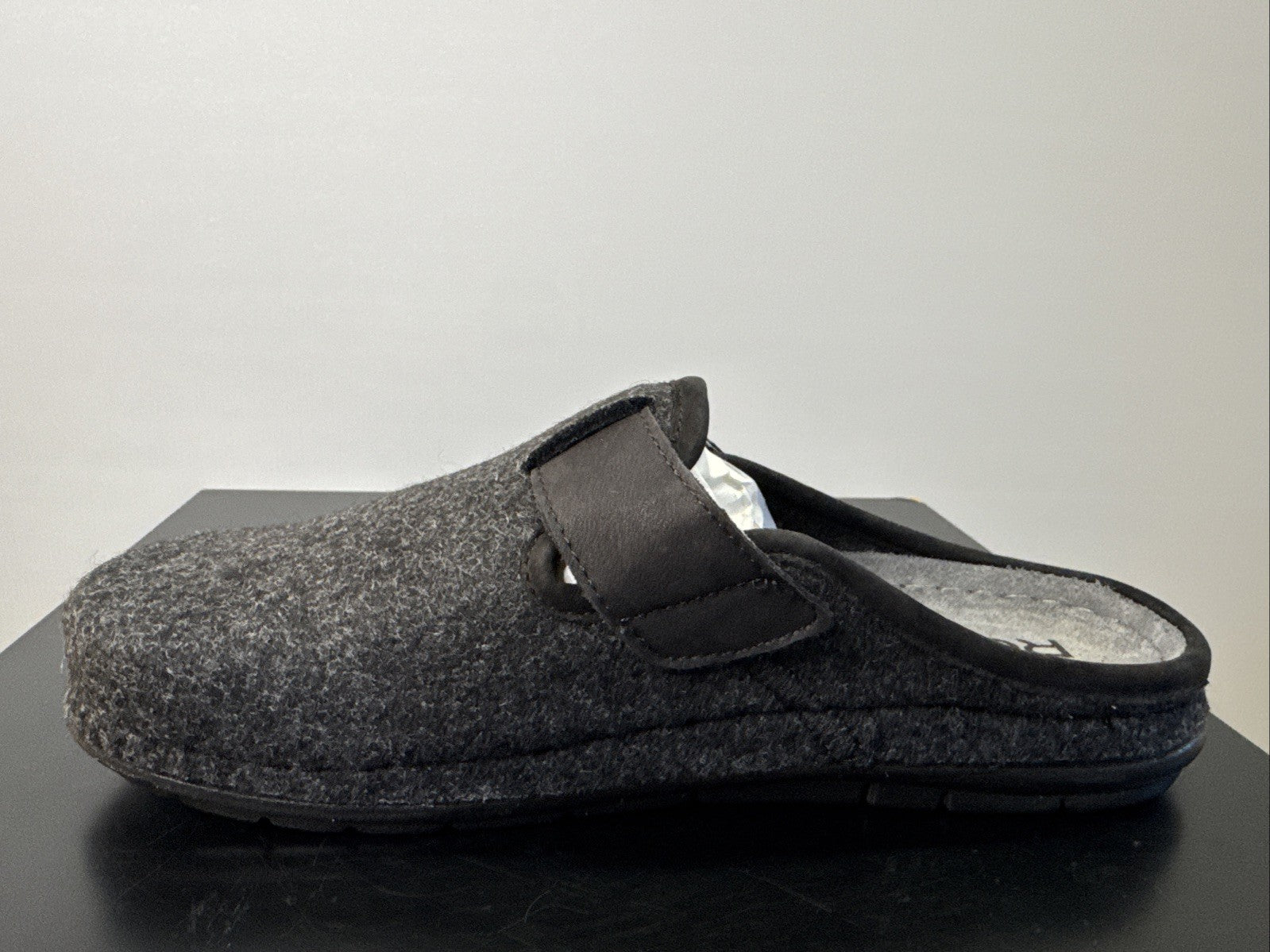 Rohde Herren Filz Pantolette Gr. 45 Schwarz Pantoffel Weite G 6741