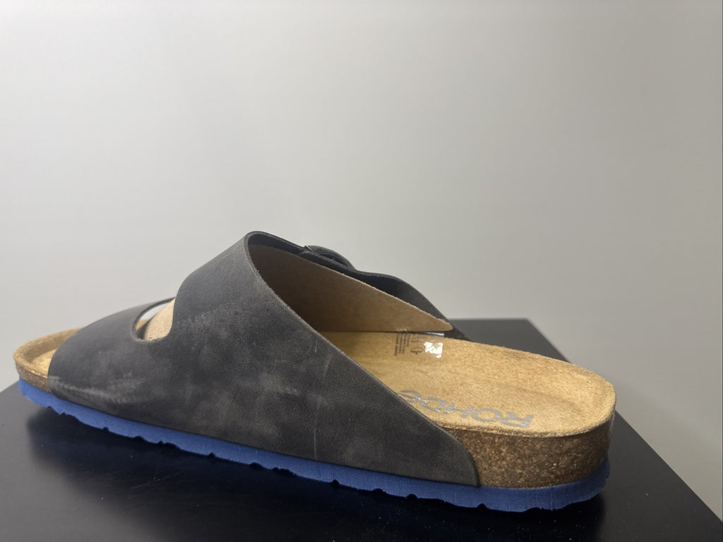 Rohde Herren Pantolette Gr. 46 Leder Anthrazit 5927
