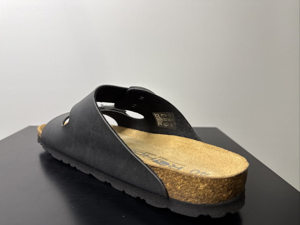 Rohde Herren Pantoletten Gr. 40 Leder Clogs Anthrazit 5920
