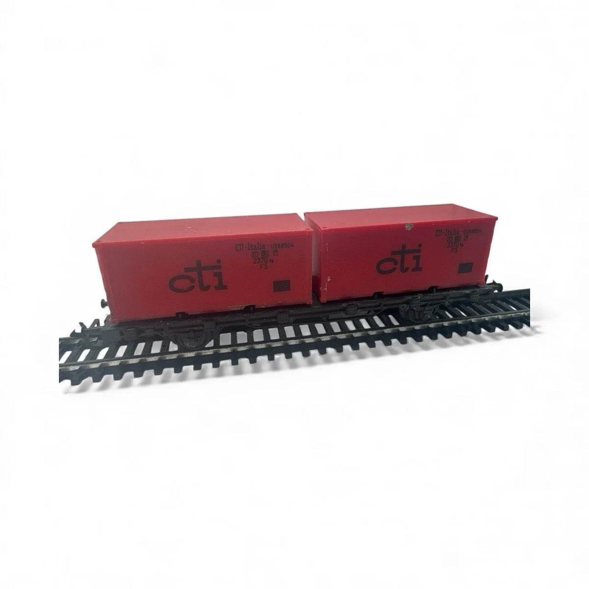 Spur TT Plattformwagen mit 2 Container "cti", BTTB 14523, selten