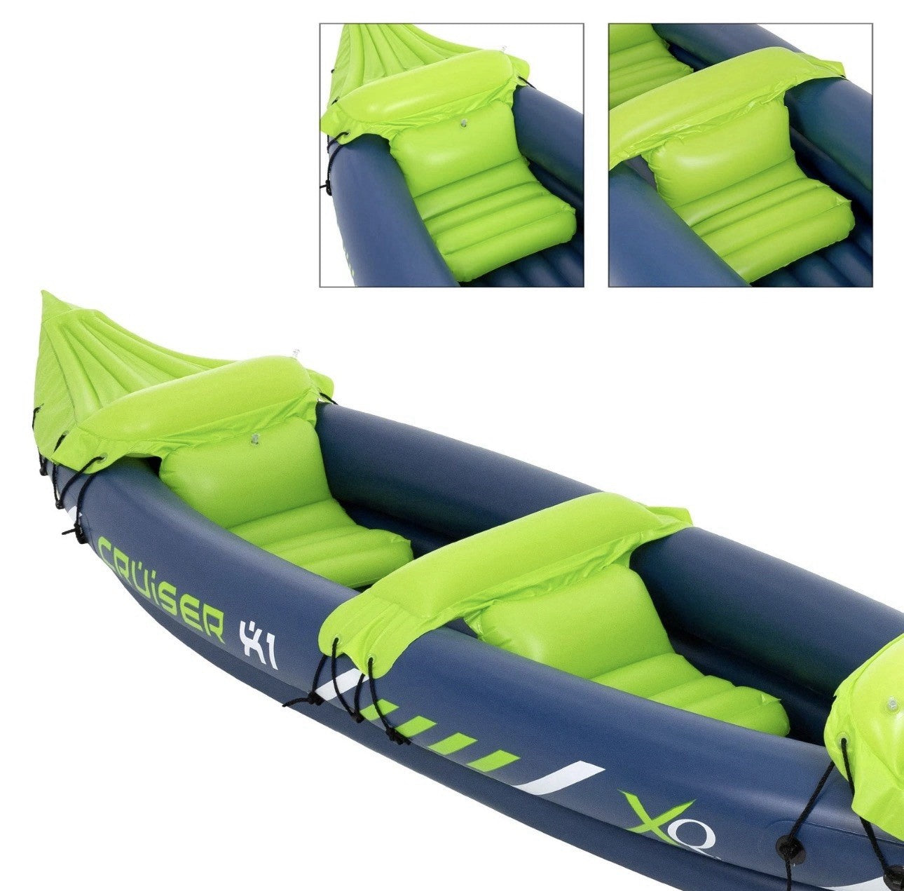 Aufblasbares  Kayak + Paddel Polypro Inflatable Kayak Freizeitkayak 2 Personen