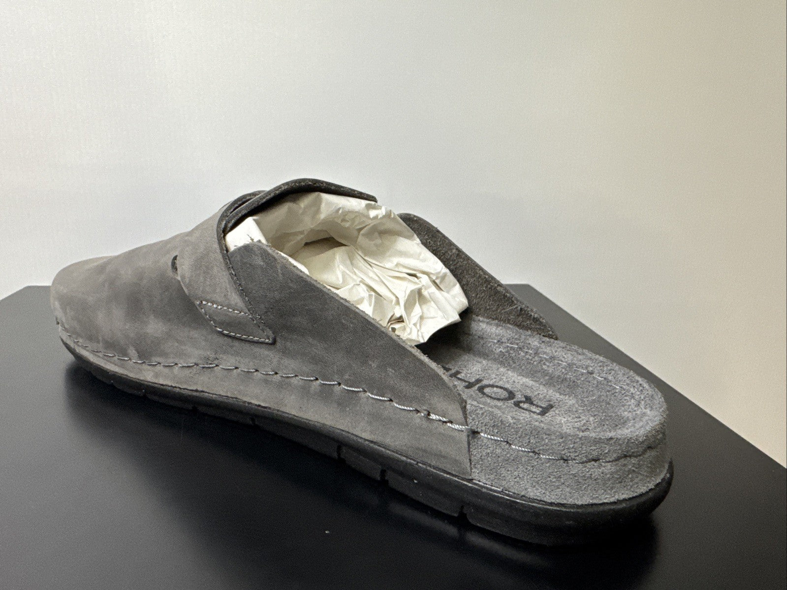 Rohde Herren Pantolette Gr. 40 Anthrazit Pantoffel  Schuhweite G 6743