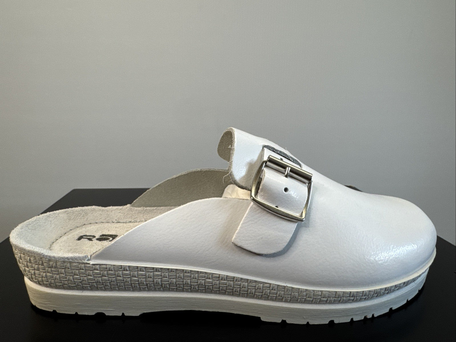 Rohde Herren Pantolette Gr. 45 Weiß Pantoffel Weite G 1511