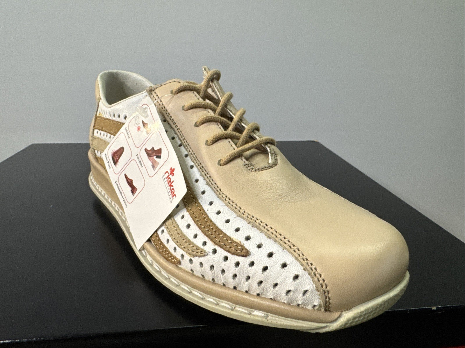 Rieker Halbschuh Gr. 36 Damen Leder Beige