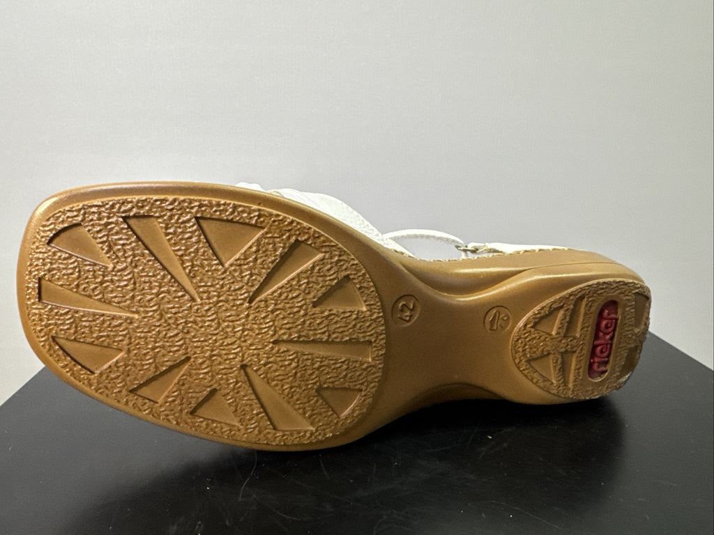 Rieker Slipper Gr. 42 Leder Weiß Damen