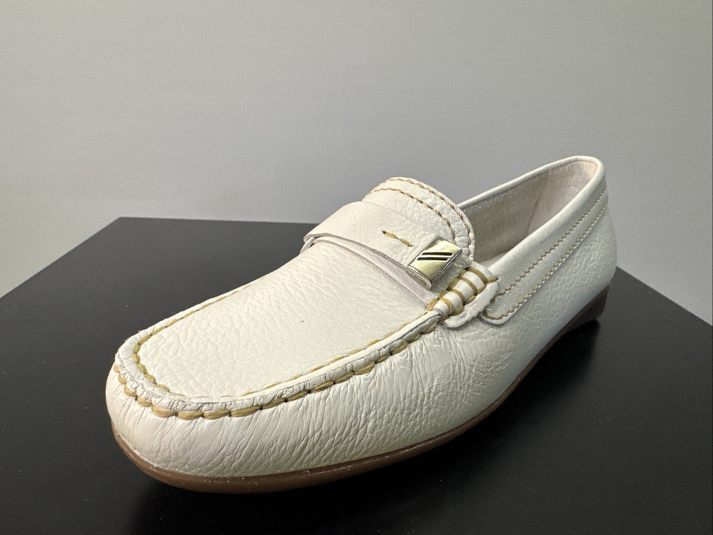 Daniel Hechter Halbschuh Gr. 36 Leder Weiß Slip On
