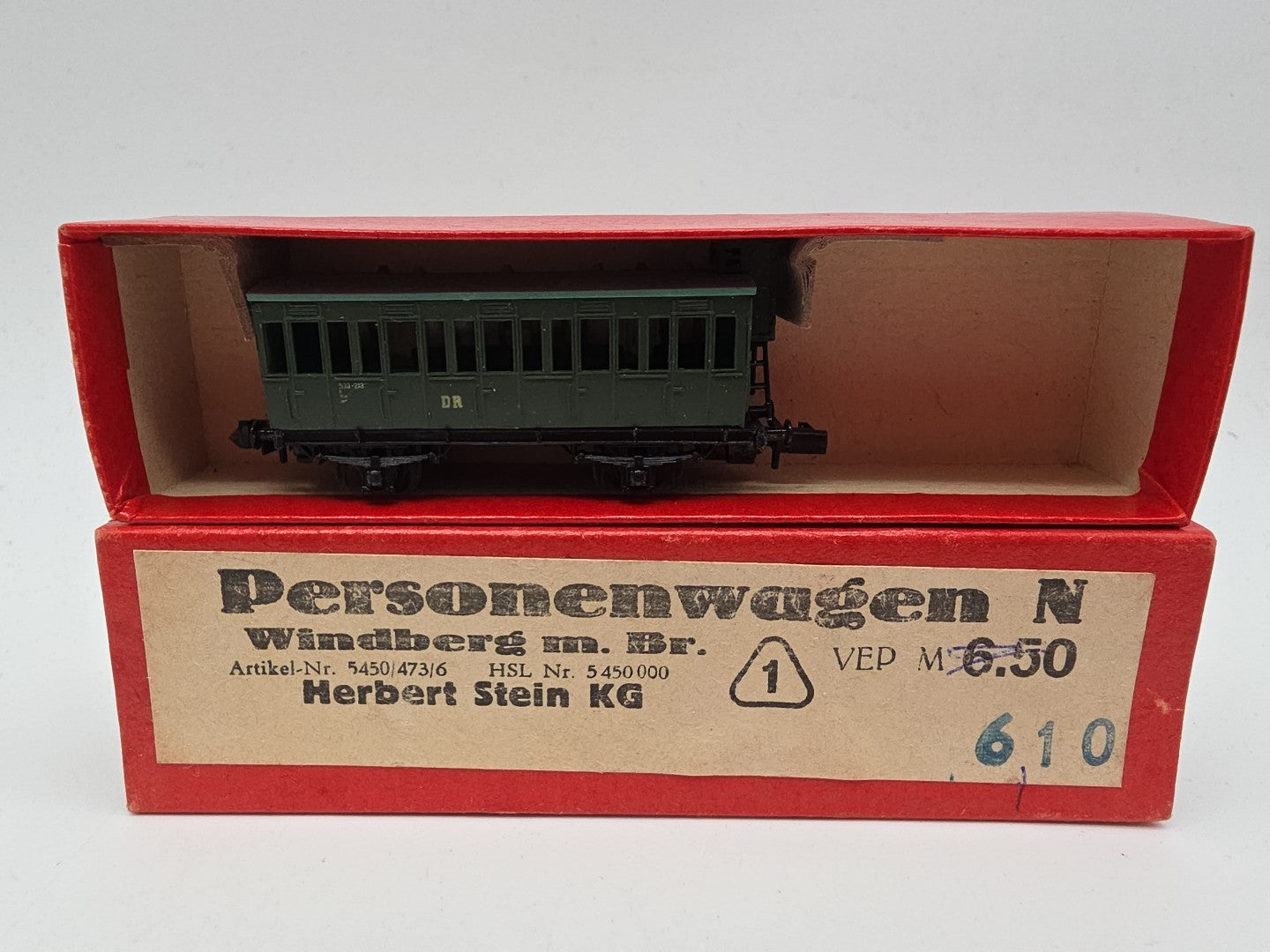 Herbert Stein KG N 5450/473/6 Personenwagen mit Bremserhaus DR OVP (135310)