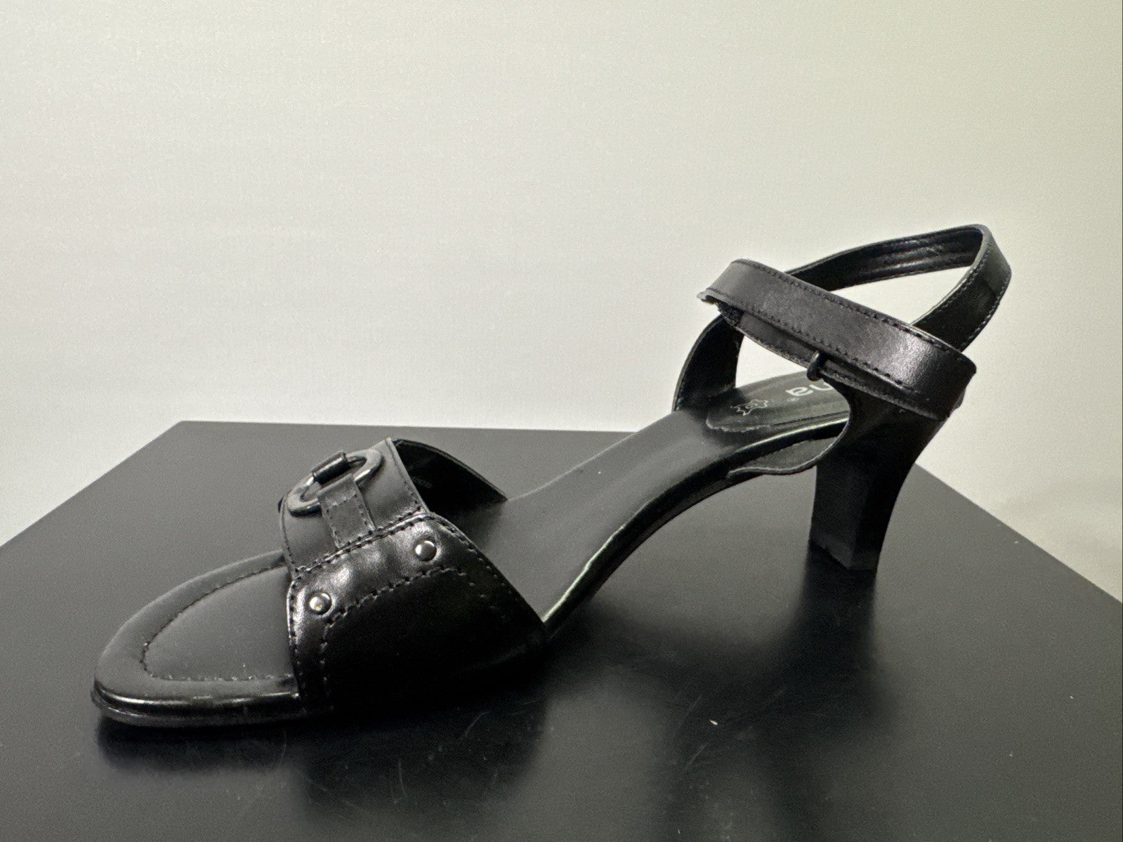Jana Sandalette  Gr. 6,5 Leder Schwarz Damen Absatzschuh
