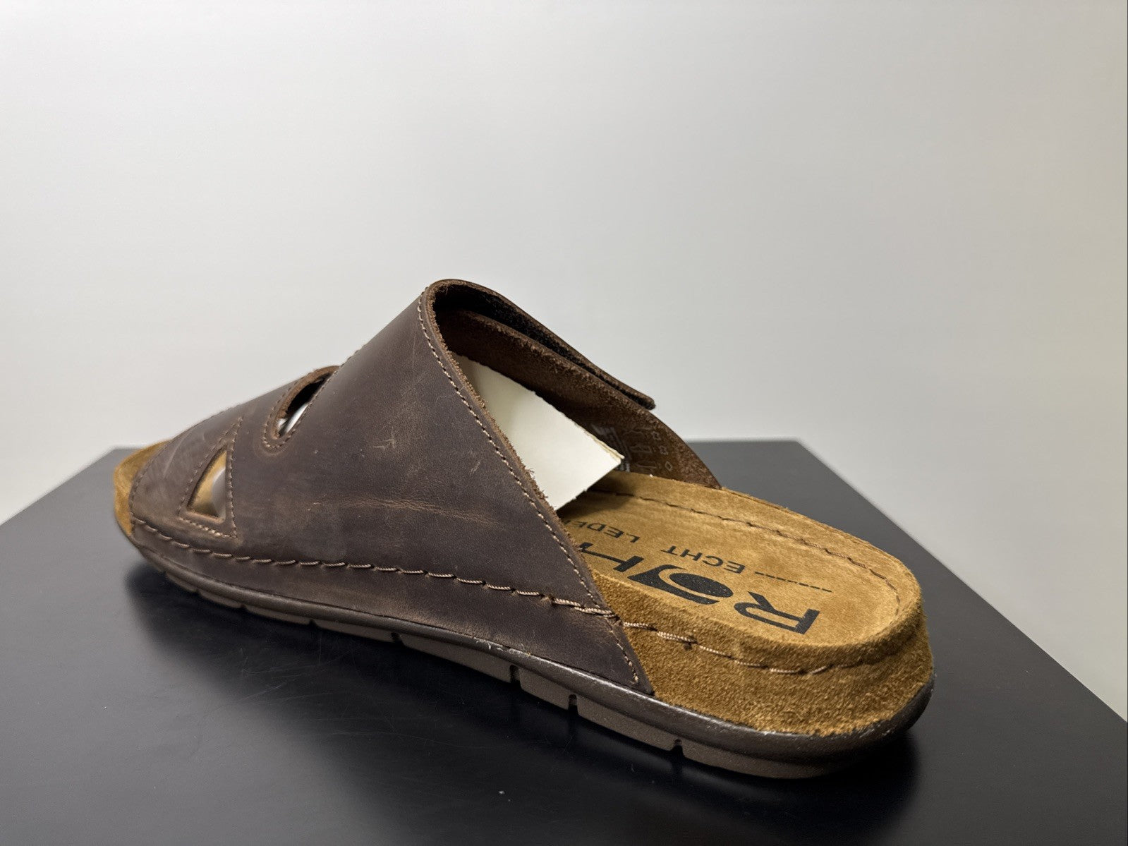 Rohde Herren Pantoletten Gr.44 Hausschuhe Sandale 5914 Mocca
