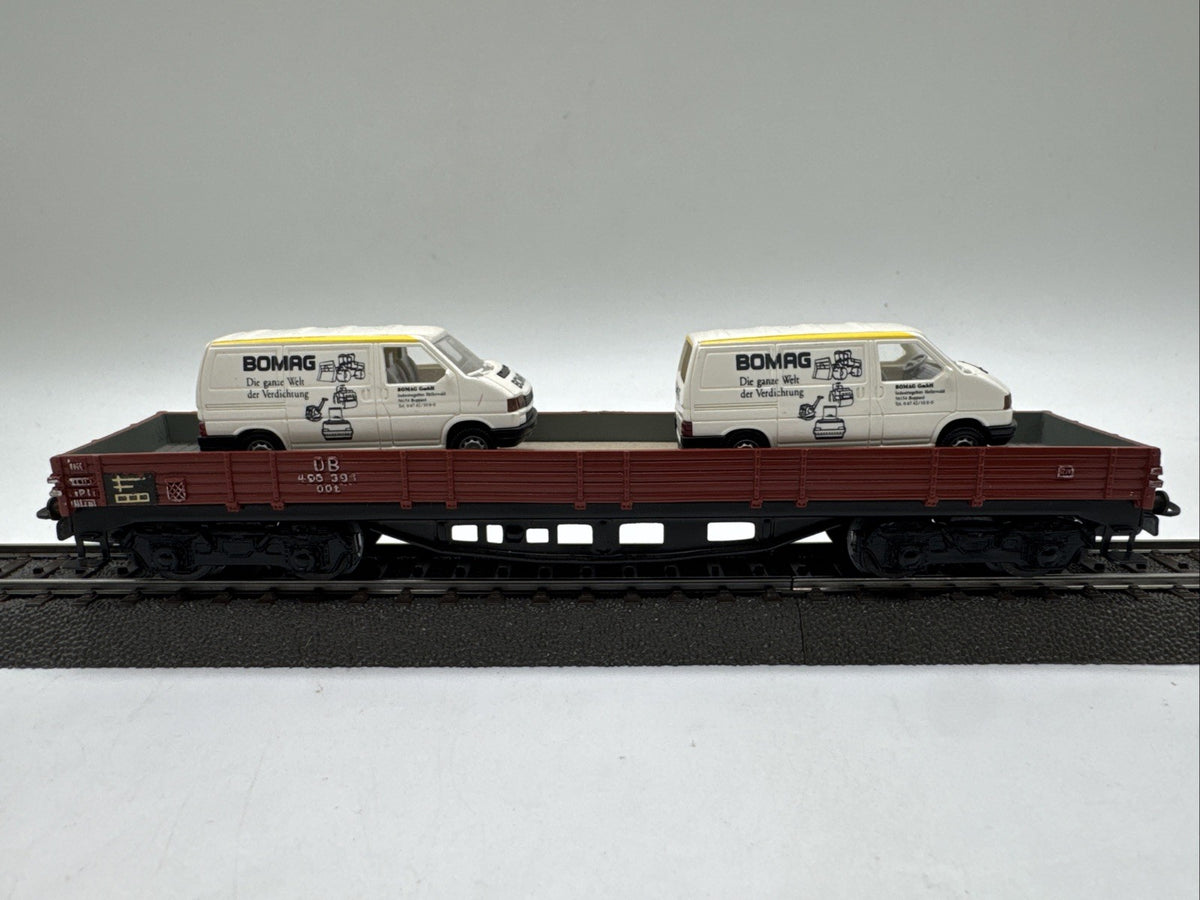 Märklin H0 Niederbordwagen 4achsig DB 496391 Mit Ladung #482