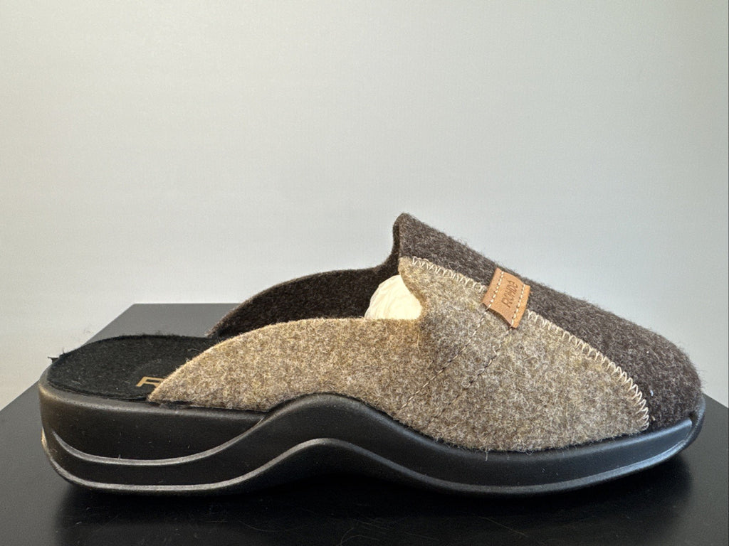 Rohde Herren Filz Pantolette Gr. 40 Mocca Pantoffel Weite G 2731