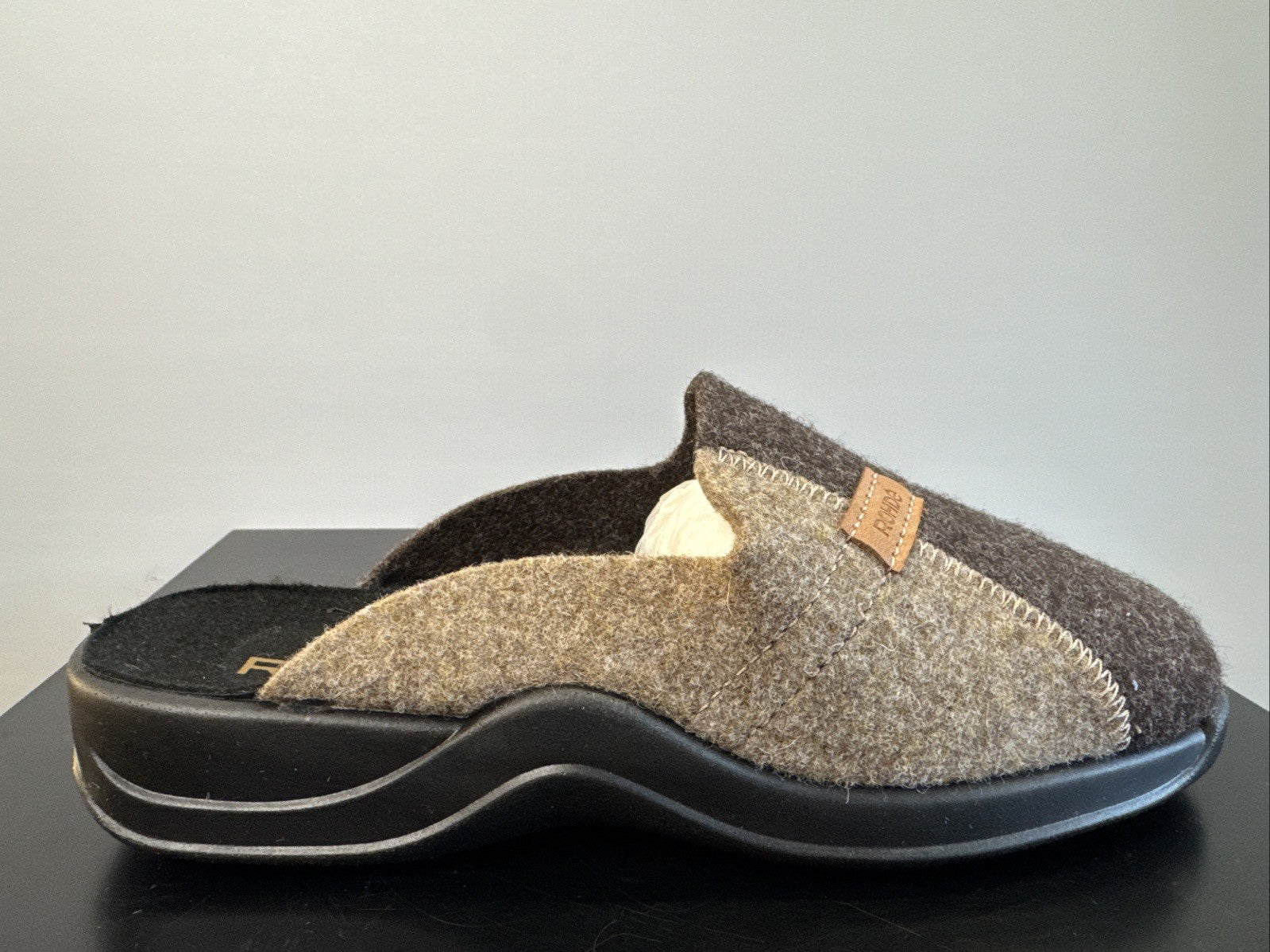 Rohde Herren Filz Pantolette Gr. 40 Mocca Pantoffel Weite G 2731